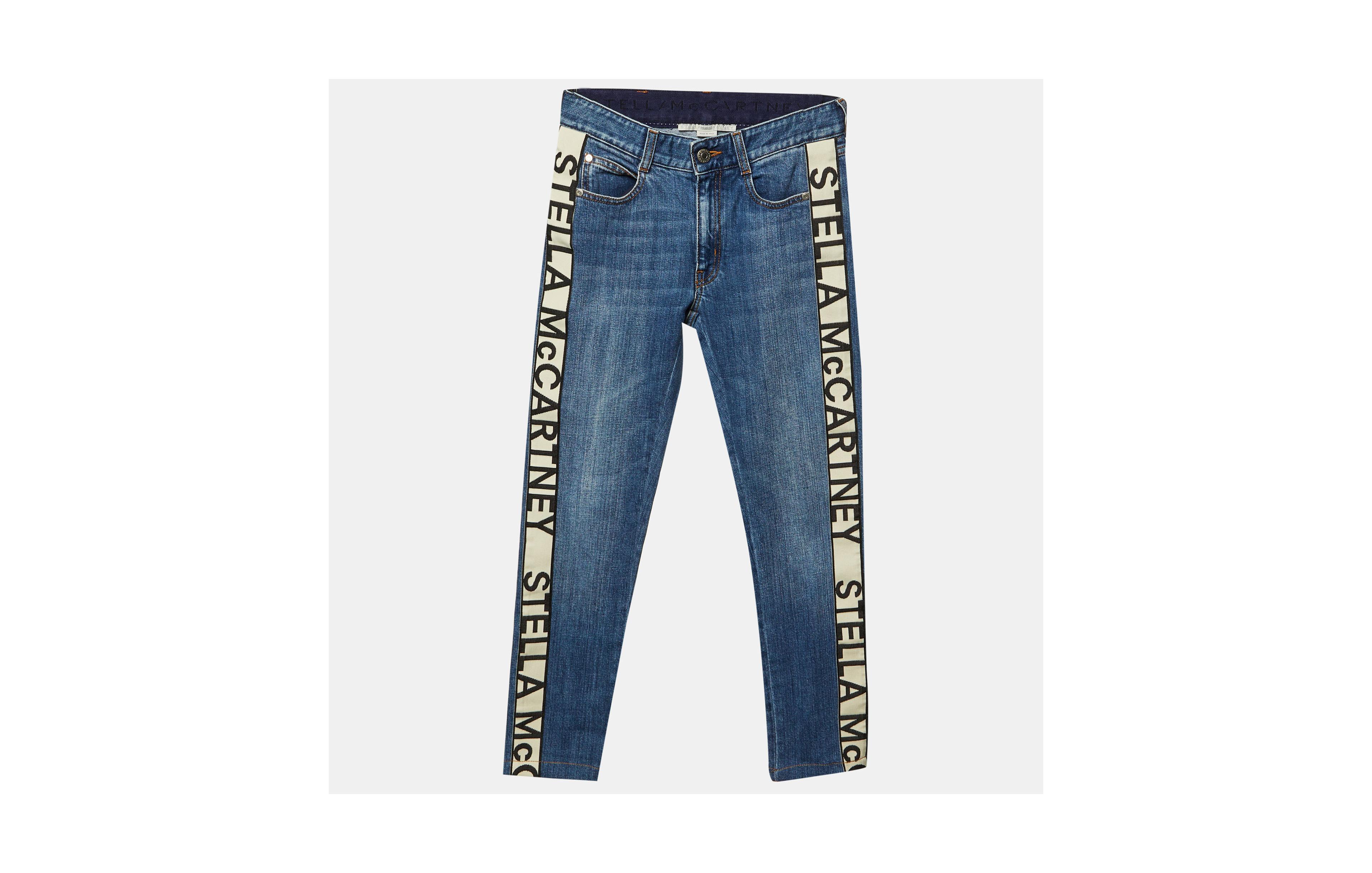 Pre-Owned Stella Mccartney Women's Denim Logo Tape Detail Skinny Jeans