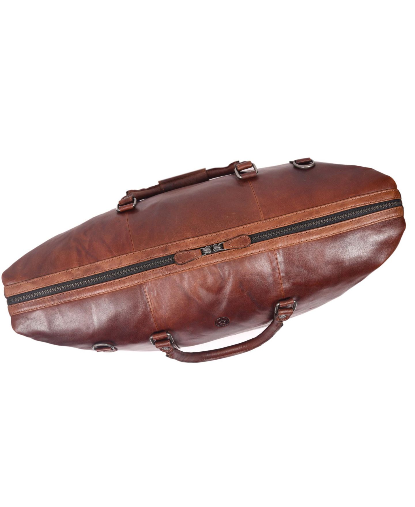 Сумка Aaron Leather Goods 20 Inch Leather Canvas Duffle - Brown, цвет: Коричневый — фото 4