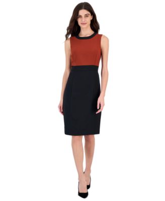 Petite Colorblock Sleeveless Sheath Dress