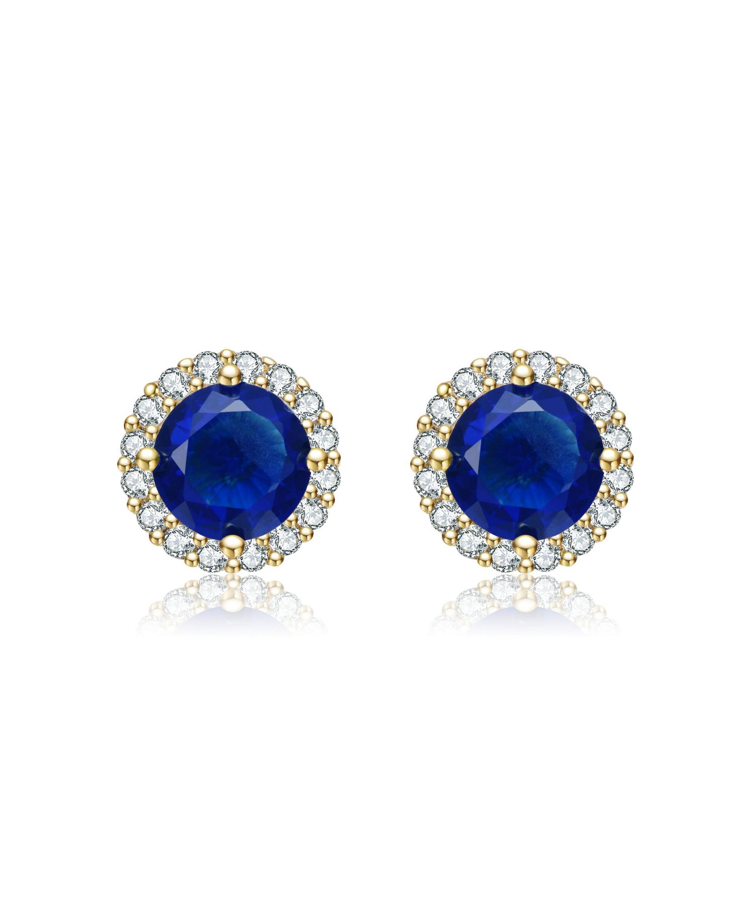 Elegant Dazzling 10MM Round Cubic Zirconia Halo Stud Earrings
