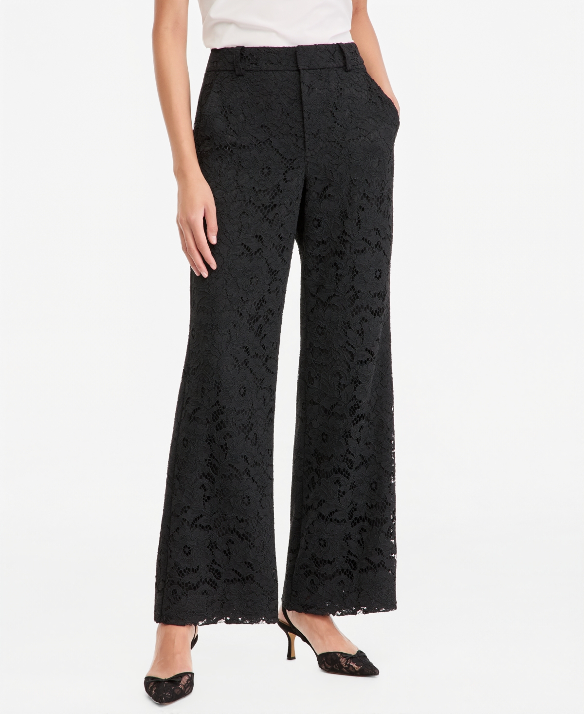 I.n.c. International Concepts Women's High-Waist Wide-Leg Lace Pants, Macy's Exclusive