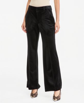 Women's Velvet High-Waist Wide-Leg Pants