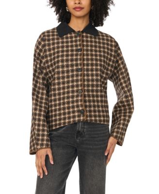 Women's Plaid Shirt Jacket