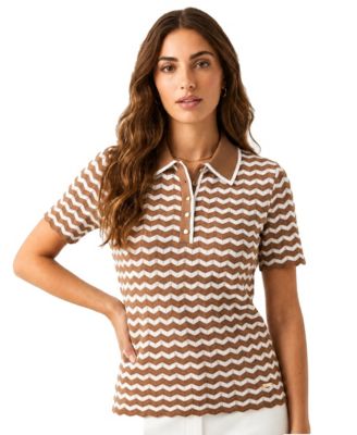 Women's Chevron Stitch Novelty Polo Top