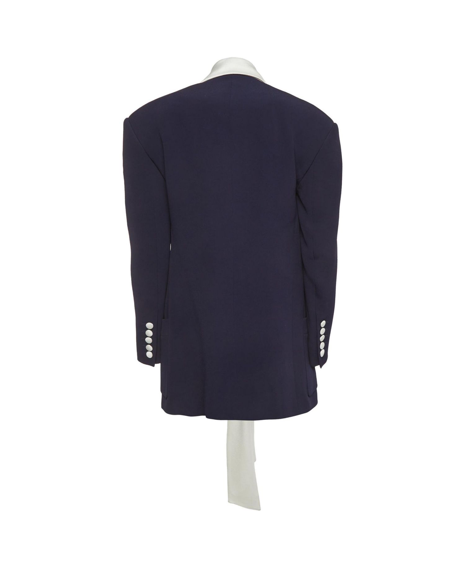 Women's Crepe And Satin Collar Tie Up Blazer