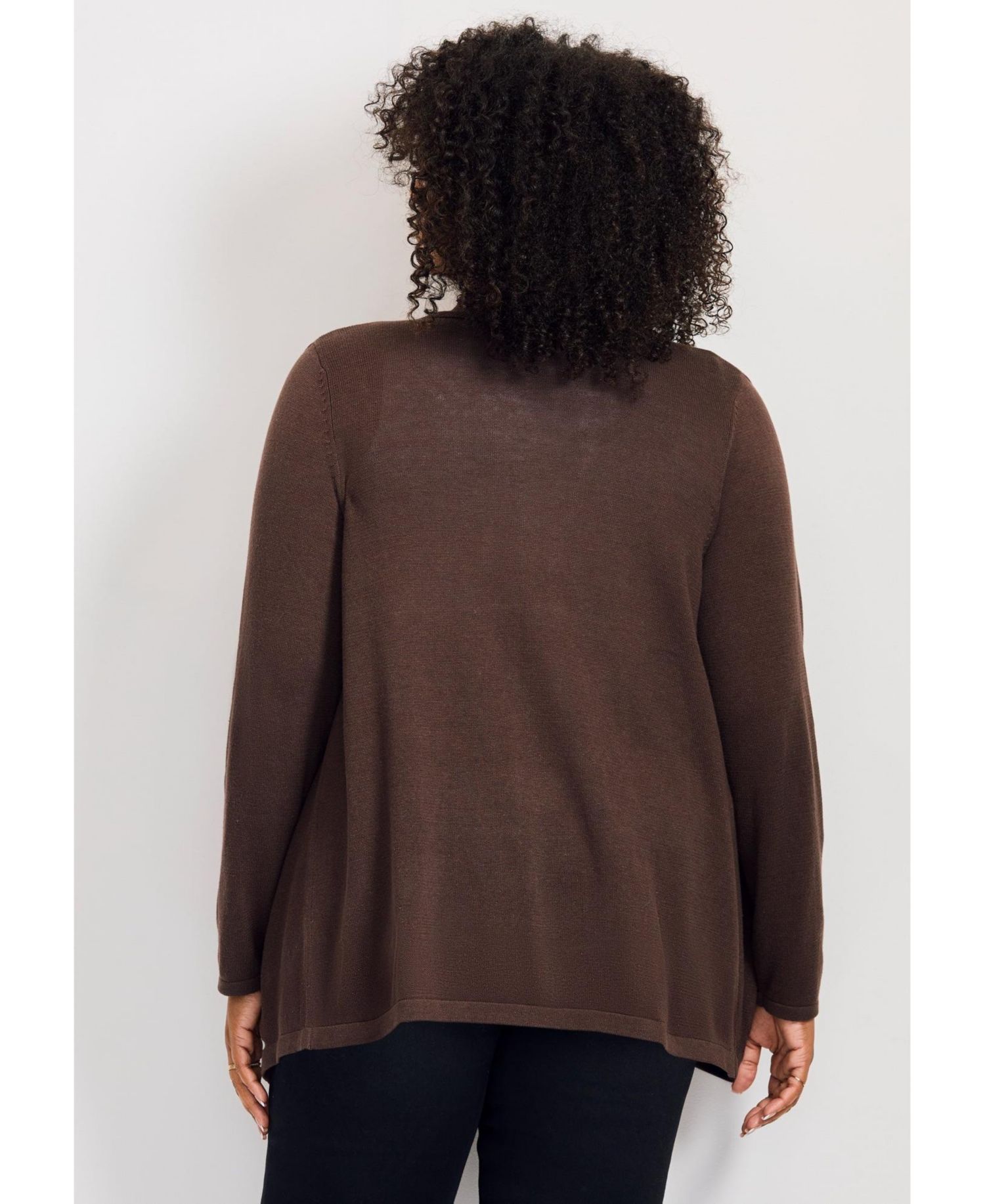 Women's Plus Size Cascade Cardigan Zipper Pocket