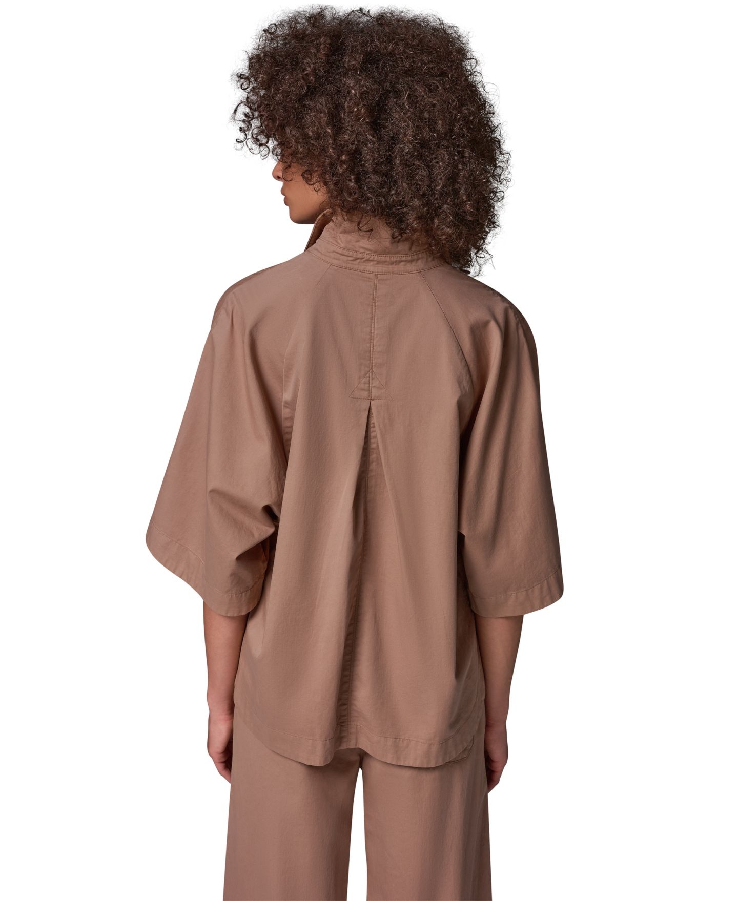 Женская рубашка Donna Karan Weekend Bali Dolman Button-Front 3/4-Sleeve Oversized Denim, цвет: Верблюжий — фото 8