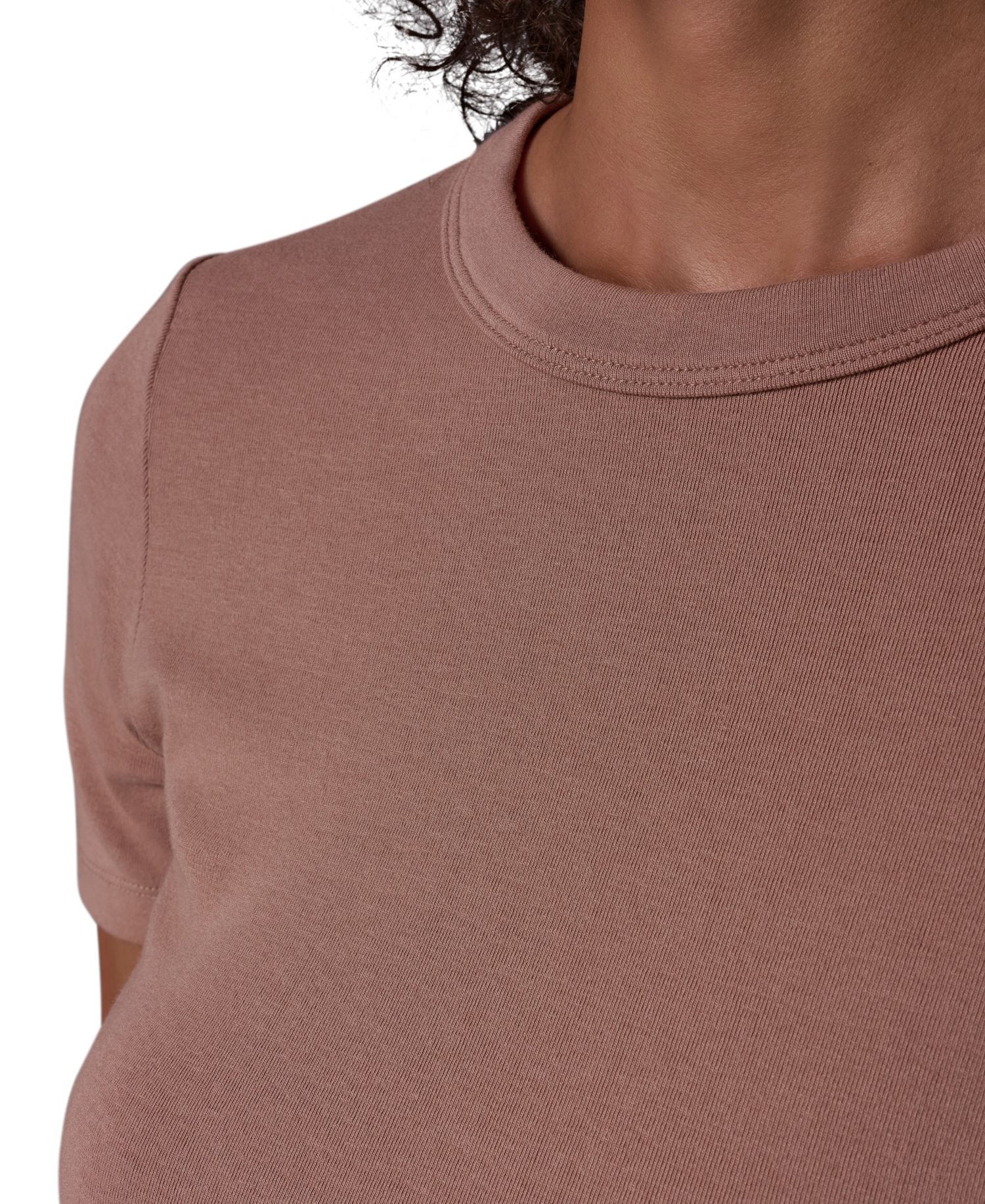 Women's Cotton-Modal Blend Crewneck Fitted T-Shirt