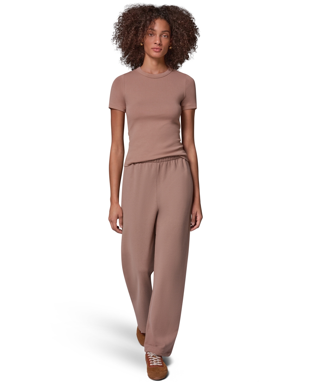 Donna Karan Weekend Women's French Terry Wide-Leg Mid-Rise Pants