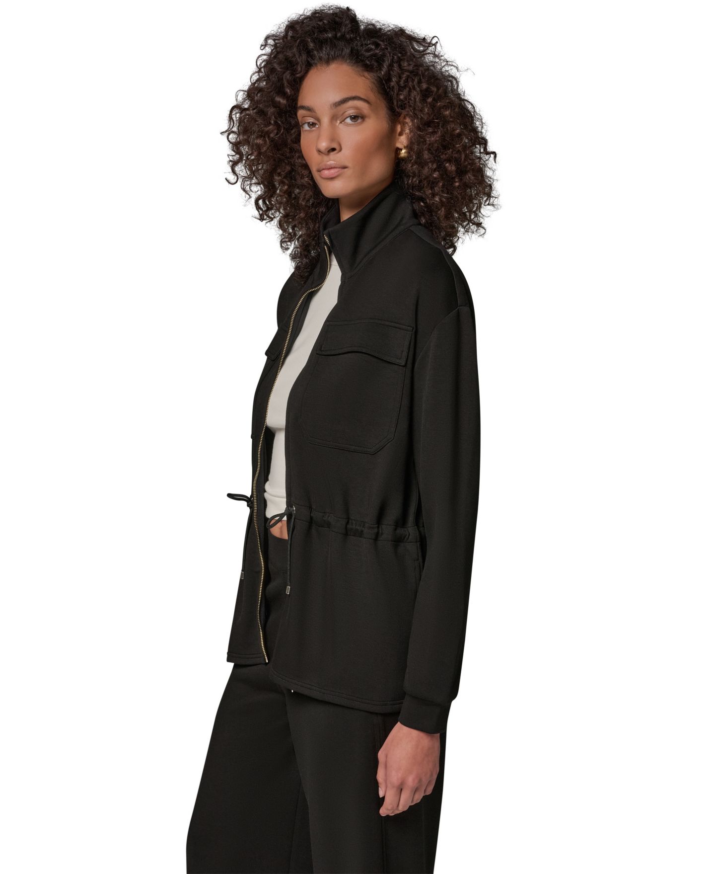 Женская куртка Donna Karan Weekend Jet Setter Utility Lightweight Mock Neck, цвет: Чёрный — фото 6