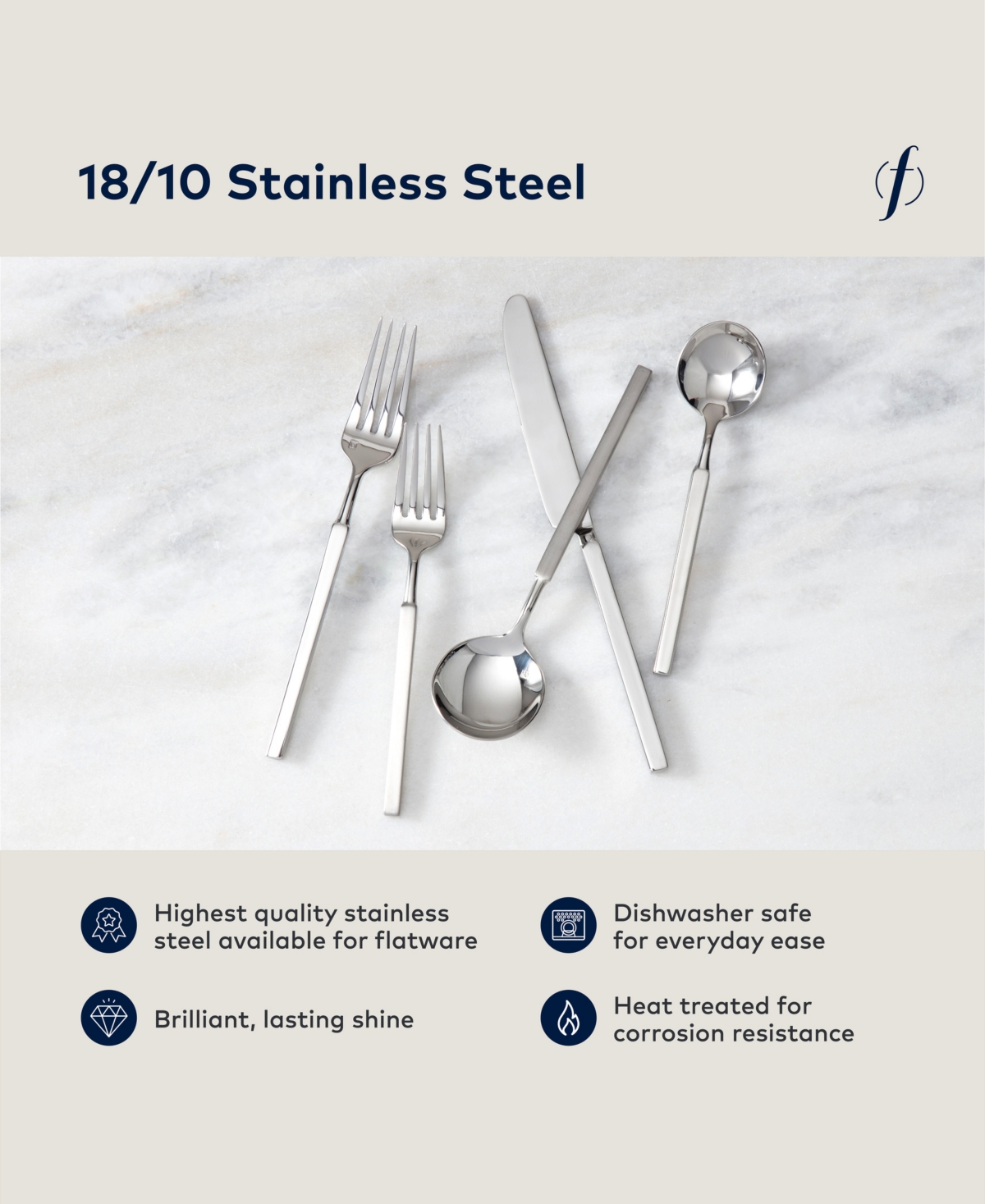 Fortessa Jaxson Brushed 20-Piece Flatware Set, Service for 4