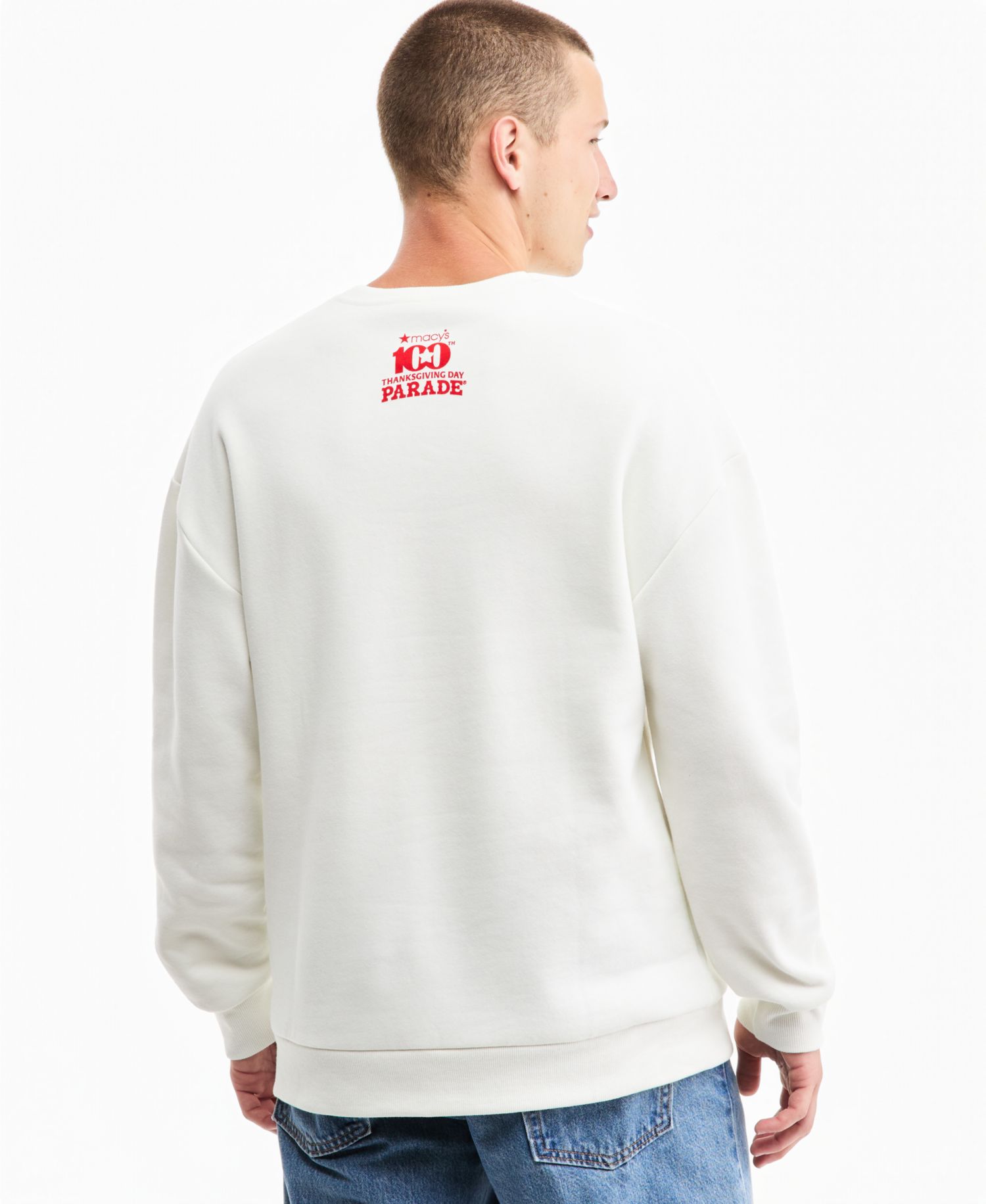 100th Thanksgiving Day Parade Adult Unisex Joe Cool Snoopy & Woodstock Balloon Crewneck Sweatshirt