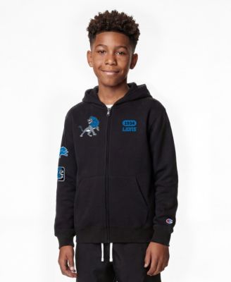 Big Boys and Girls Black Detroit Lions Disney X Champion Full-Zip Hoodie