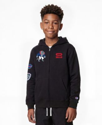 Big Boys and Girls Black Buffalo Bills Disney X Champion Full-Zip Hoodie