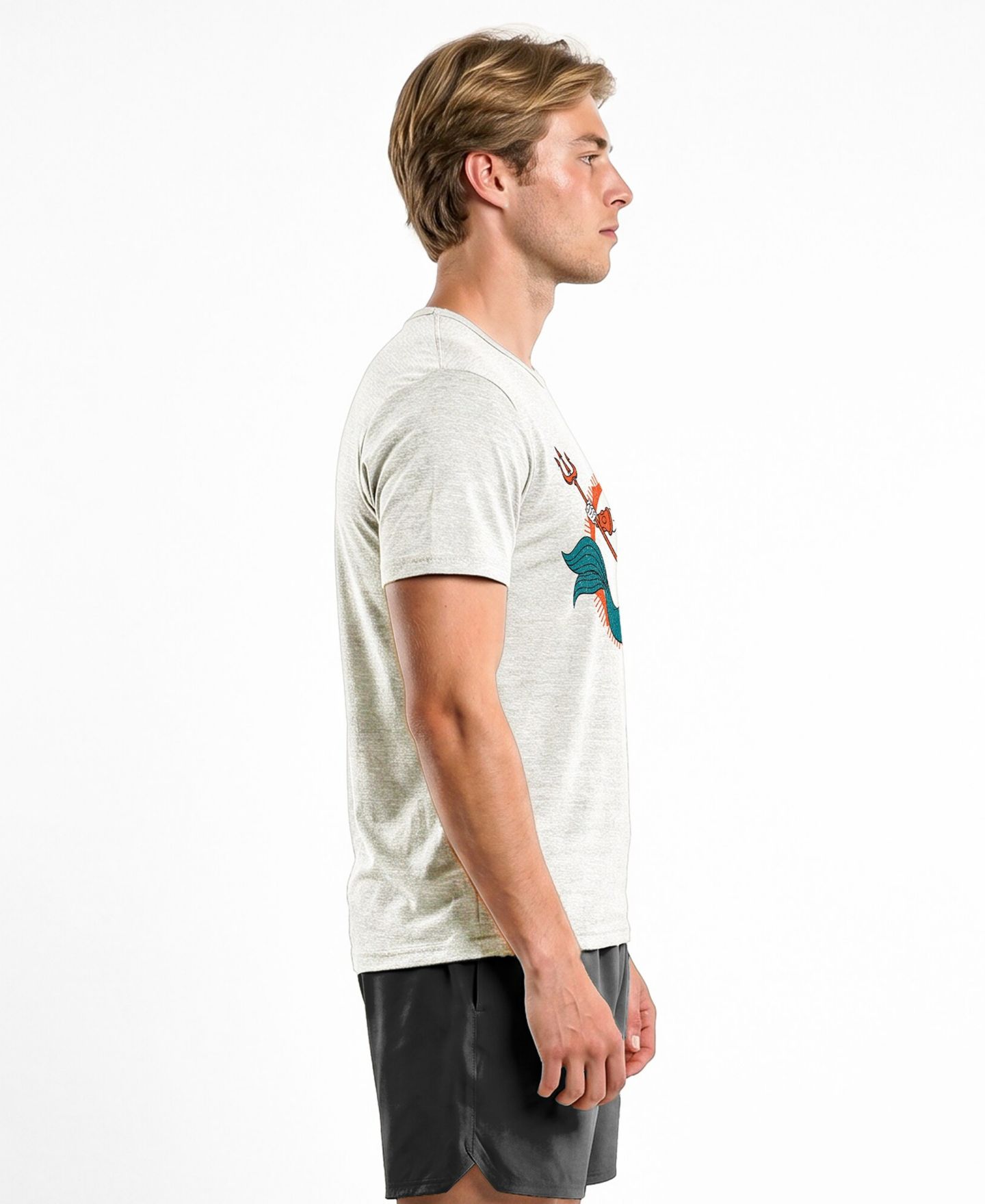 Мужская футболка Champion Cream Miami Dolphins Disney X Champion Tri-Blend — фото 2