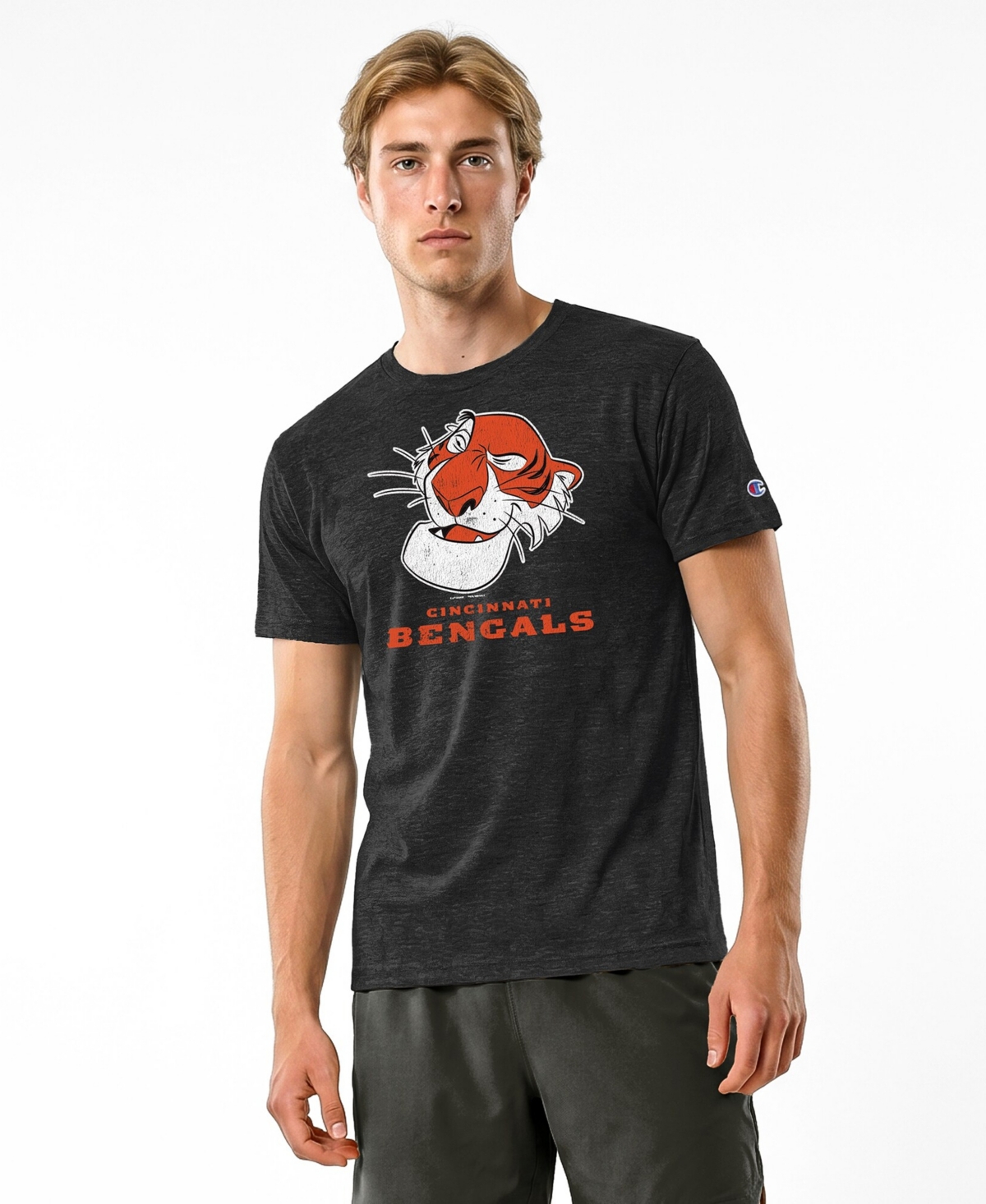 Champion Men's Black Cincinnati Bengals Disney X Tri-Blend T-Shirt
