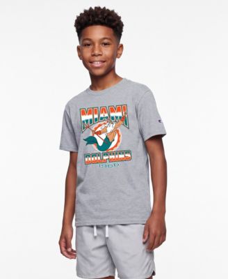 Big Boys and Girls Heather Gray Miami Dolphins Disney X Champion T-Shirt