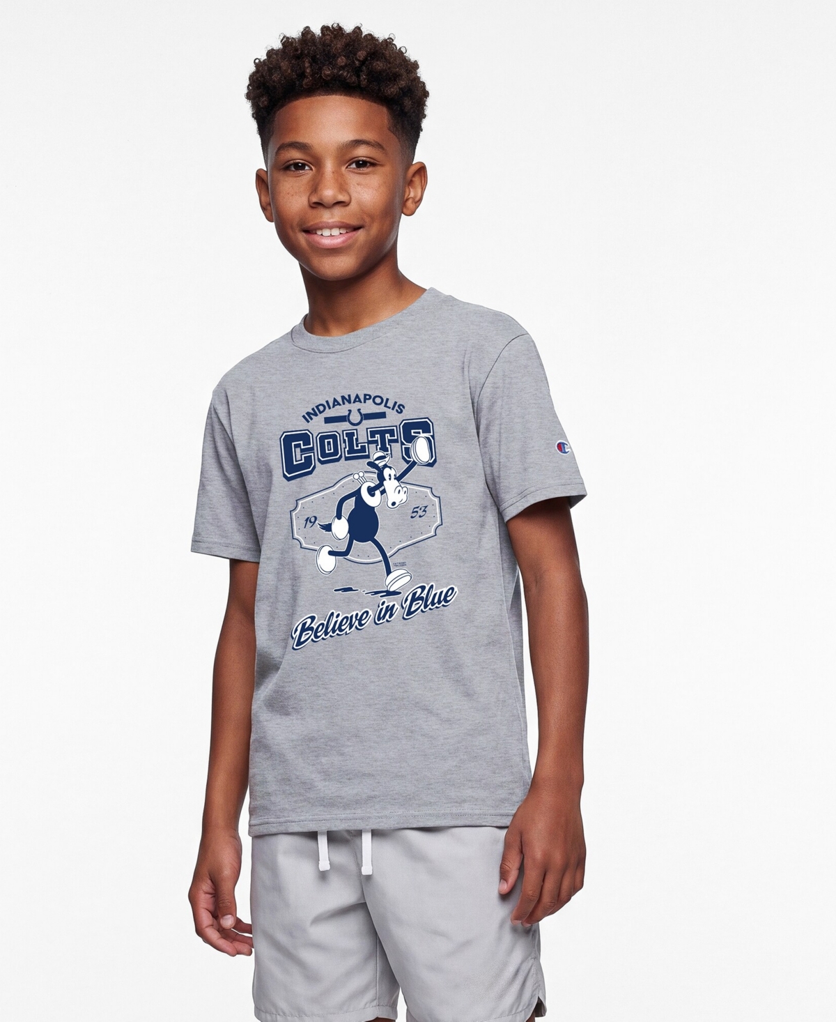 Champion Big Boys and Girls Heather Gray Indianapolis Colts Disney X T-Shirt