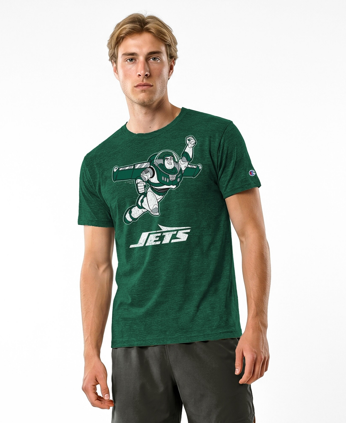 Champion Men's Dark Green New York Jets Disney X Champion Tri-Blend T-Shirt - Dark Green