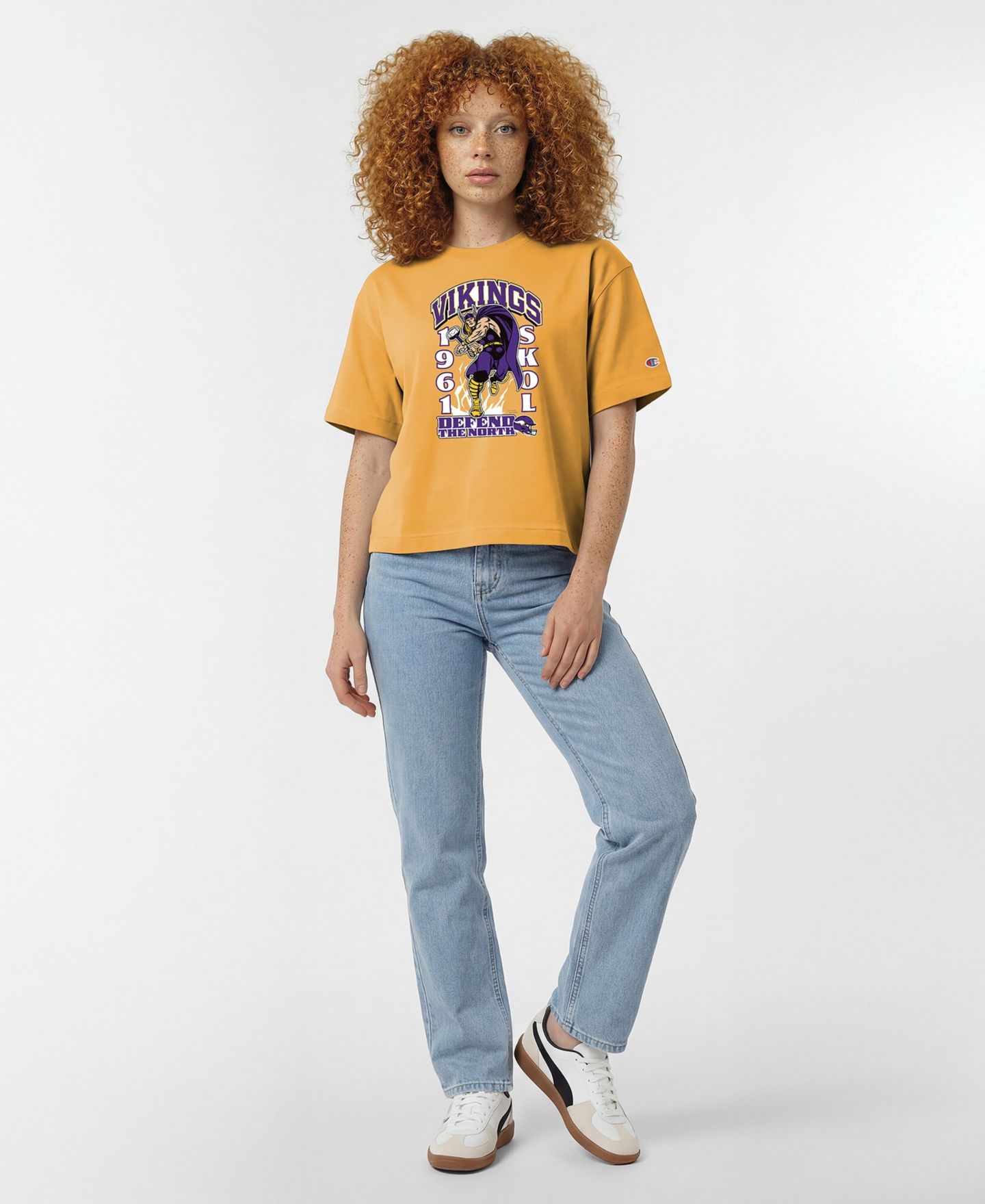 Женская футболка Champion Gold Minnesota Vikings Disney X Champion All Star — фото 4