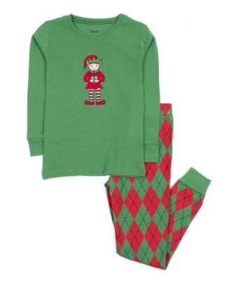 Boys' and Girls' Argyle Long-Sleeve Cotton Crewneck Top and Pajama Pants, 2-Piece Set