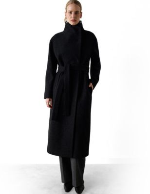 Women's Funnel Belted Wrap Coat
