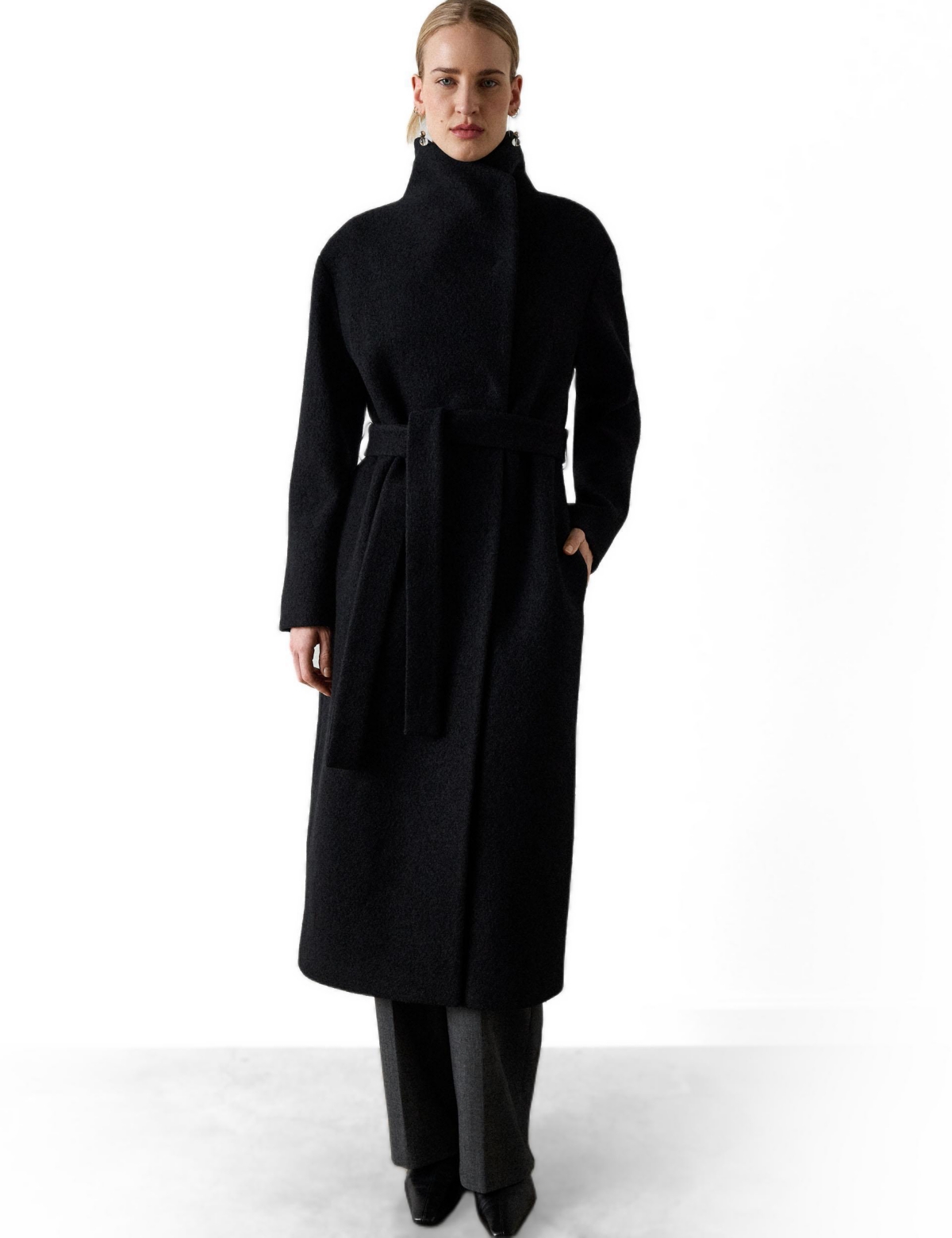 Whistles Women's Funnel Belted Wrap Coat