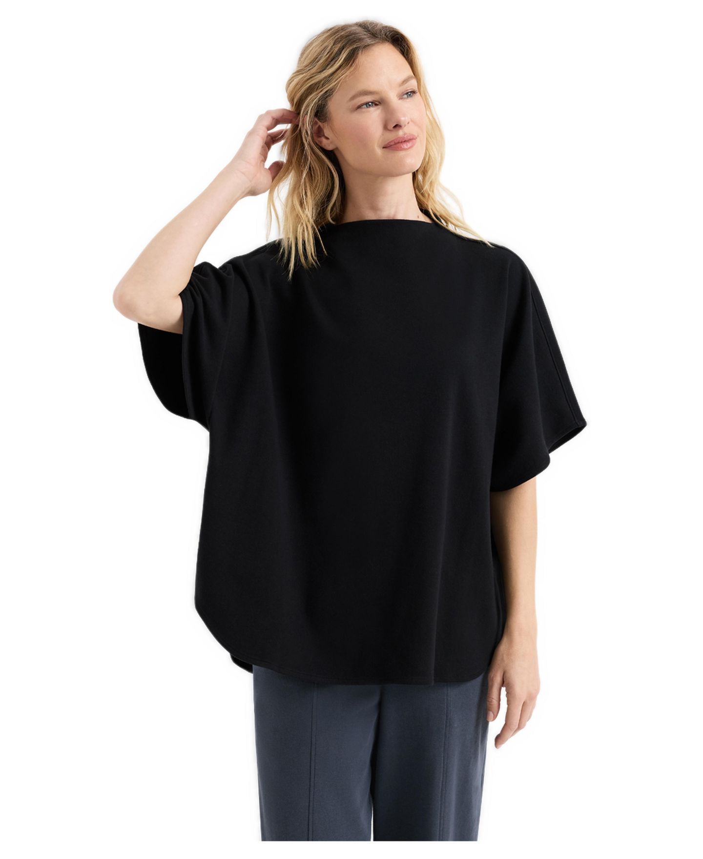 Женский топ Pact Organic Cotton Roam Capelet, цвет: Чёрный — фото 1