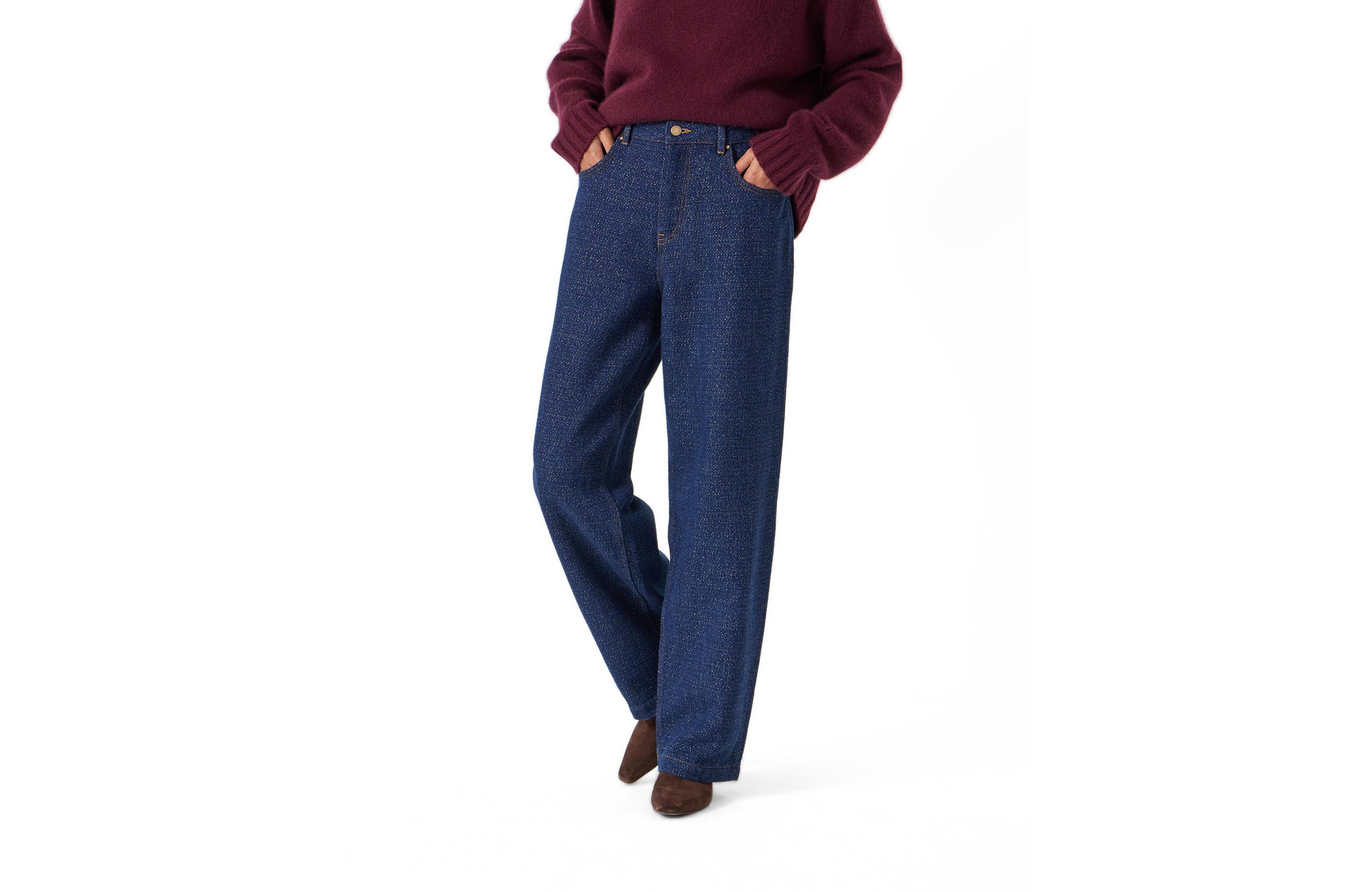 Hush Women's Romy High-Waisted Wide-Leg Lurex Cotton-Blend Jeans