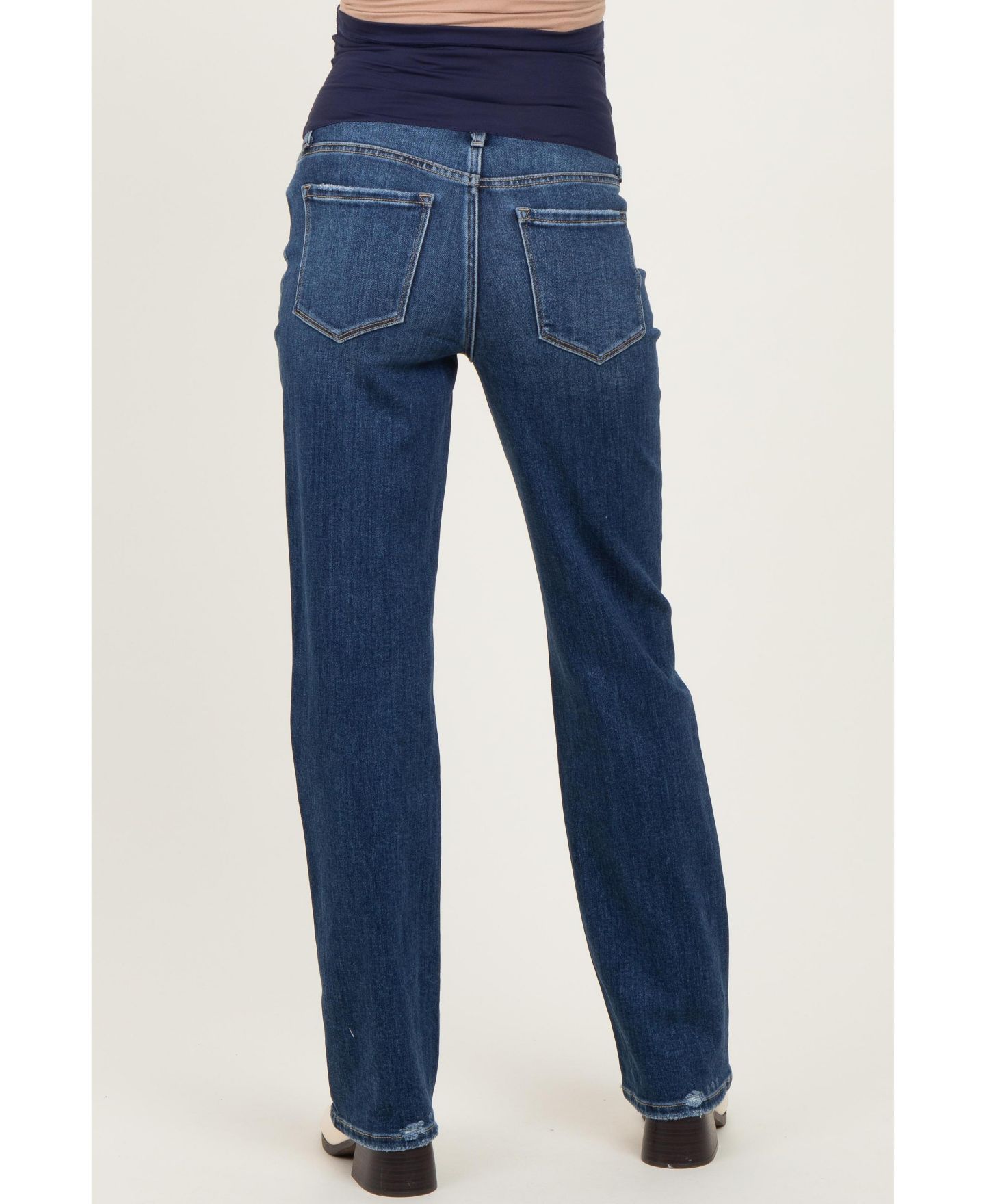Женские джинсы Pinkblush Maternity High-Rise Dark Wash Straight-Leg, цвет: Тёмно-синий — фото 4