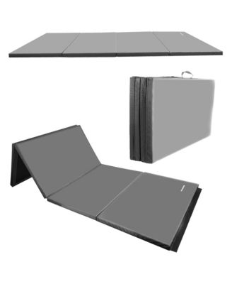 BalanceFrom 4' x 6' x 2" All Purpose Folding Fitness Gymnastics Gym Mat, Grey