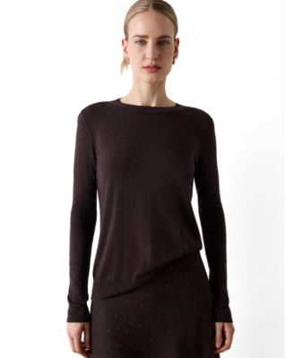 Women's Annie Sparkle Metallic Long-Sleeve Crewneck Jumper