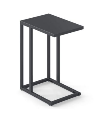 C-Shaped Side Table with Adjustable Foot Pads for Living Room Bedroom