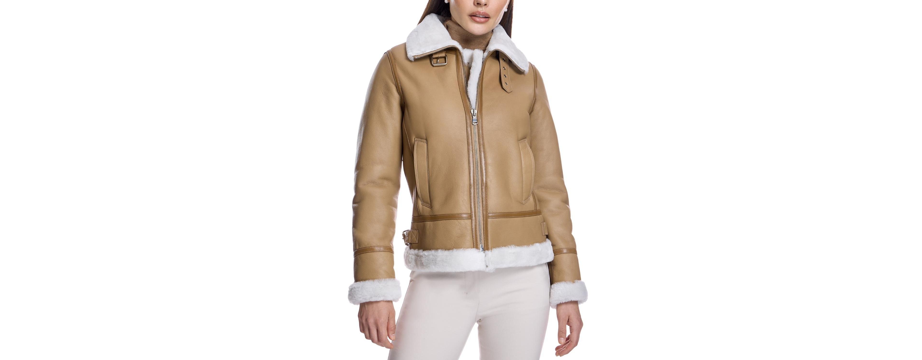 Julia & Stella By Maximilian Women's Shearling Aviator Jacket