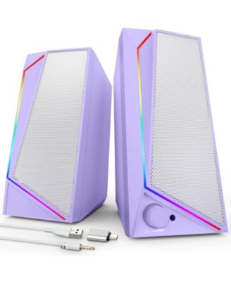 USB-C Stereo Sound Touch-Activated Lighting Computer Speakers