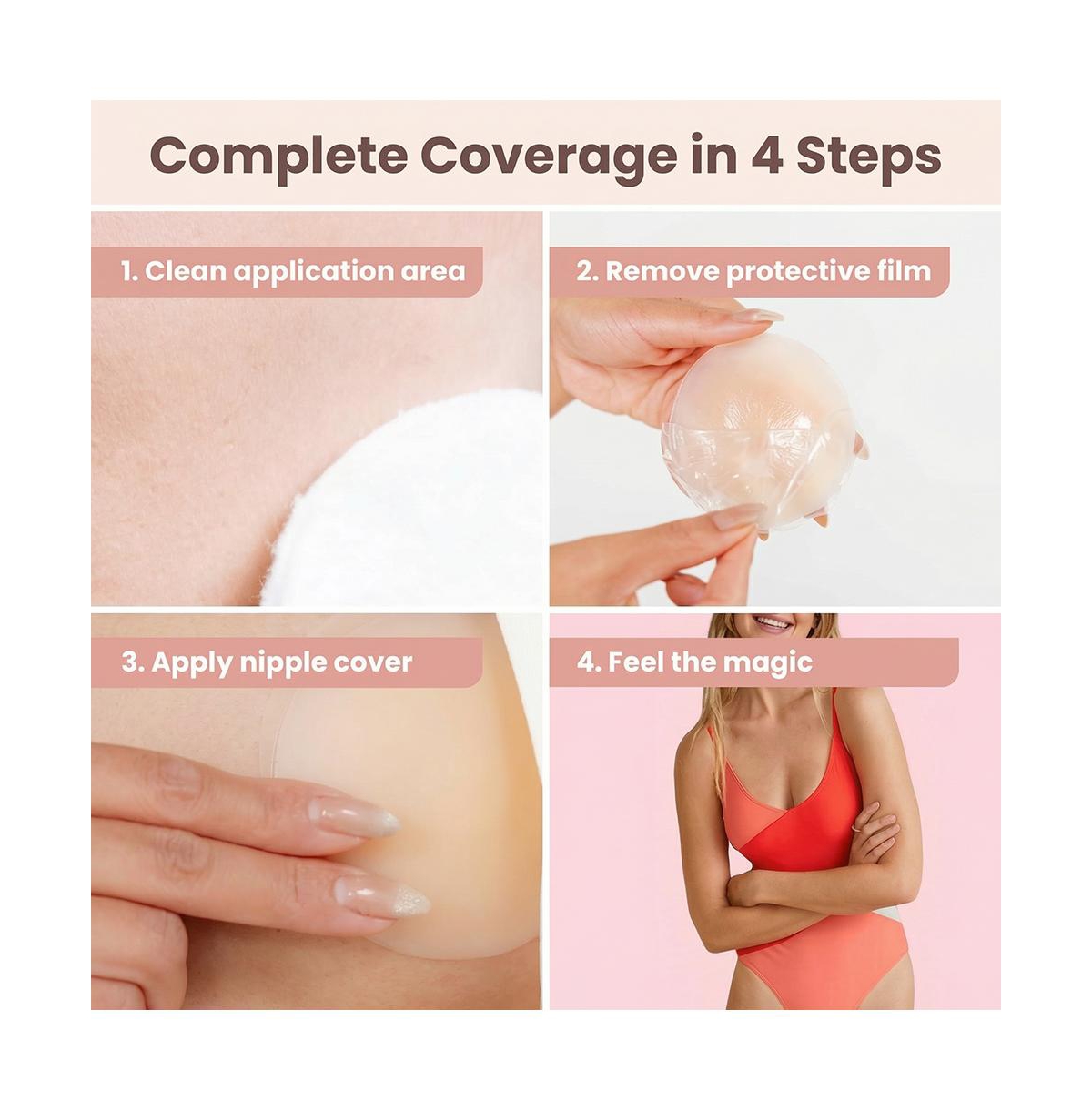 Cowin Seamless Silicone Adhesive Nipple Covers