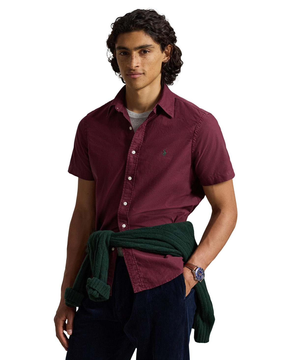 Polo Ralph Lauren Men's Classic Fit Garment-dyed Oxford Shirt In Classic Wine