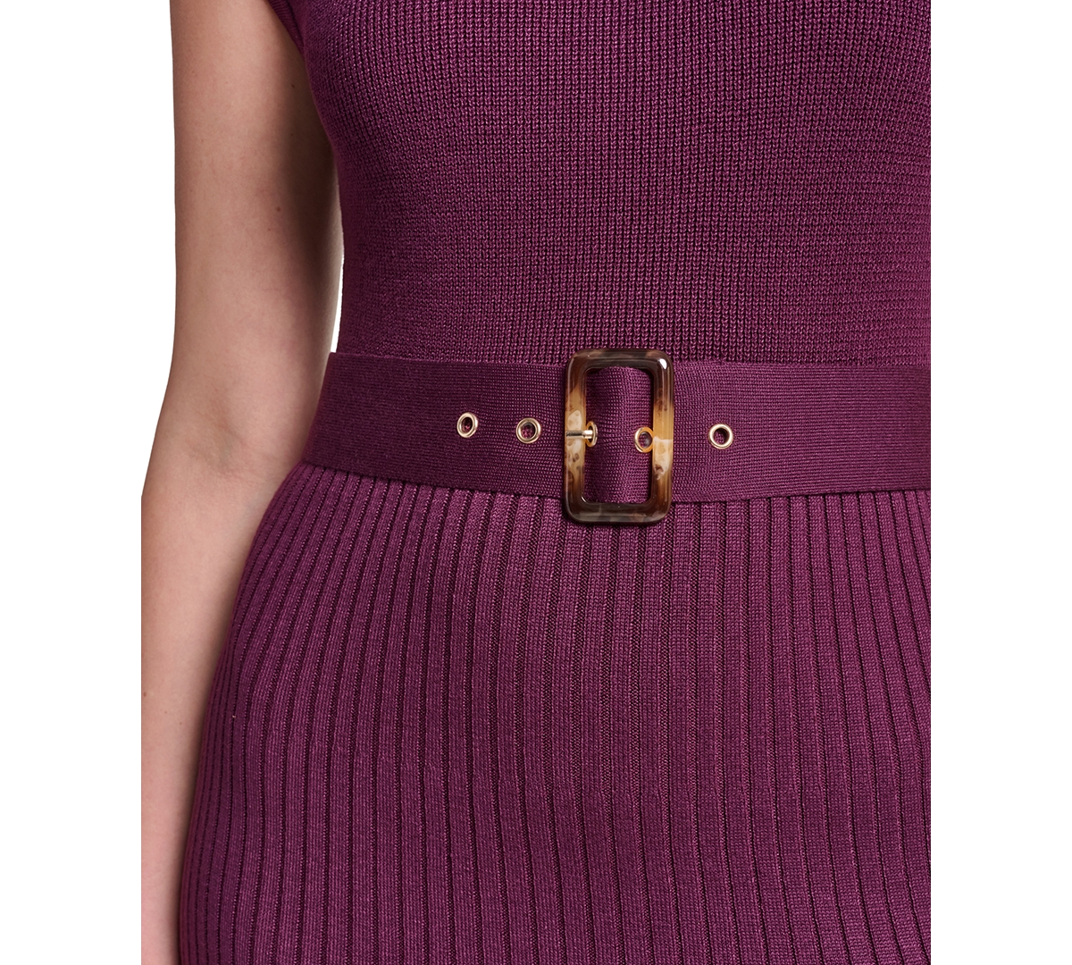 Jessica Howard Women's Belted Midi Ribbed Dress