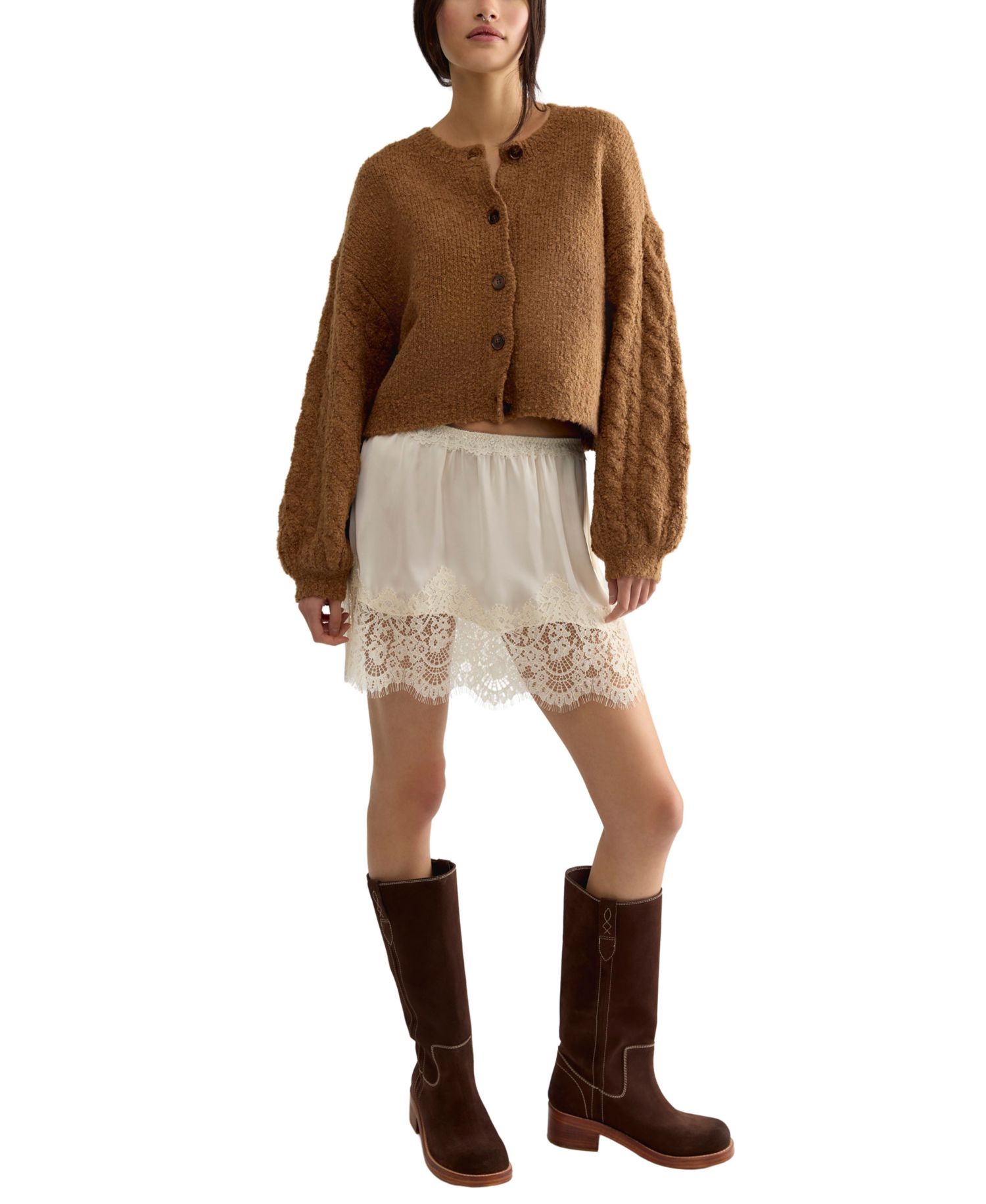 Women's Thistle Cropped Crewneck Cardigan