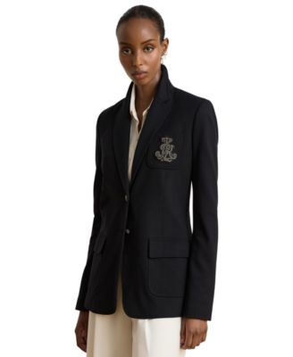 Women's Modern Ponte Stretch Rhinestone-Embellished Blazer