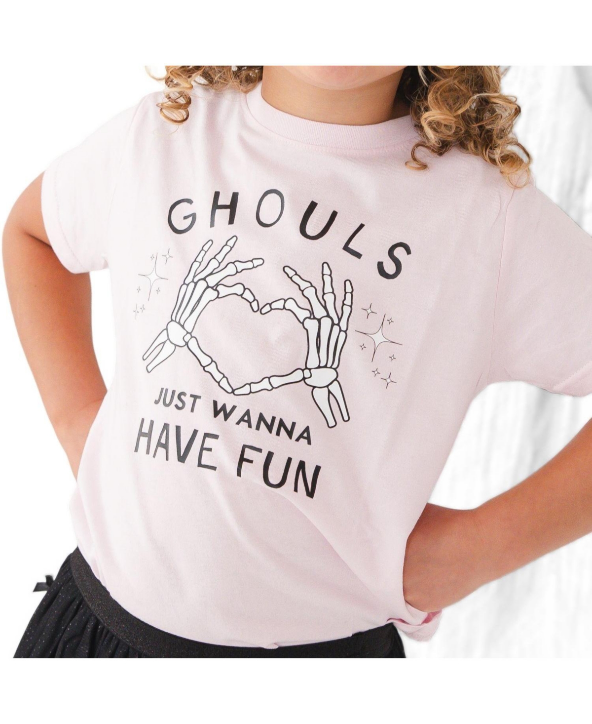 Sweet Wink Girls' 4-16 Ghouls Just Wanna Have Fun Short-Sleeve Crewneck Graphic T-Shirt