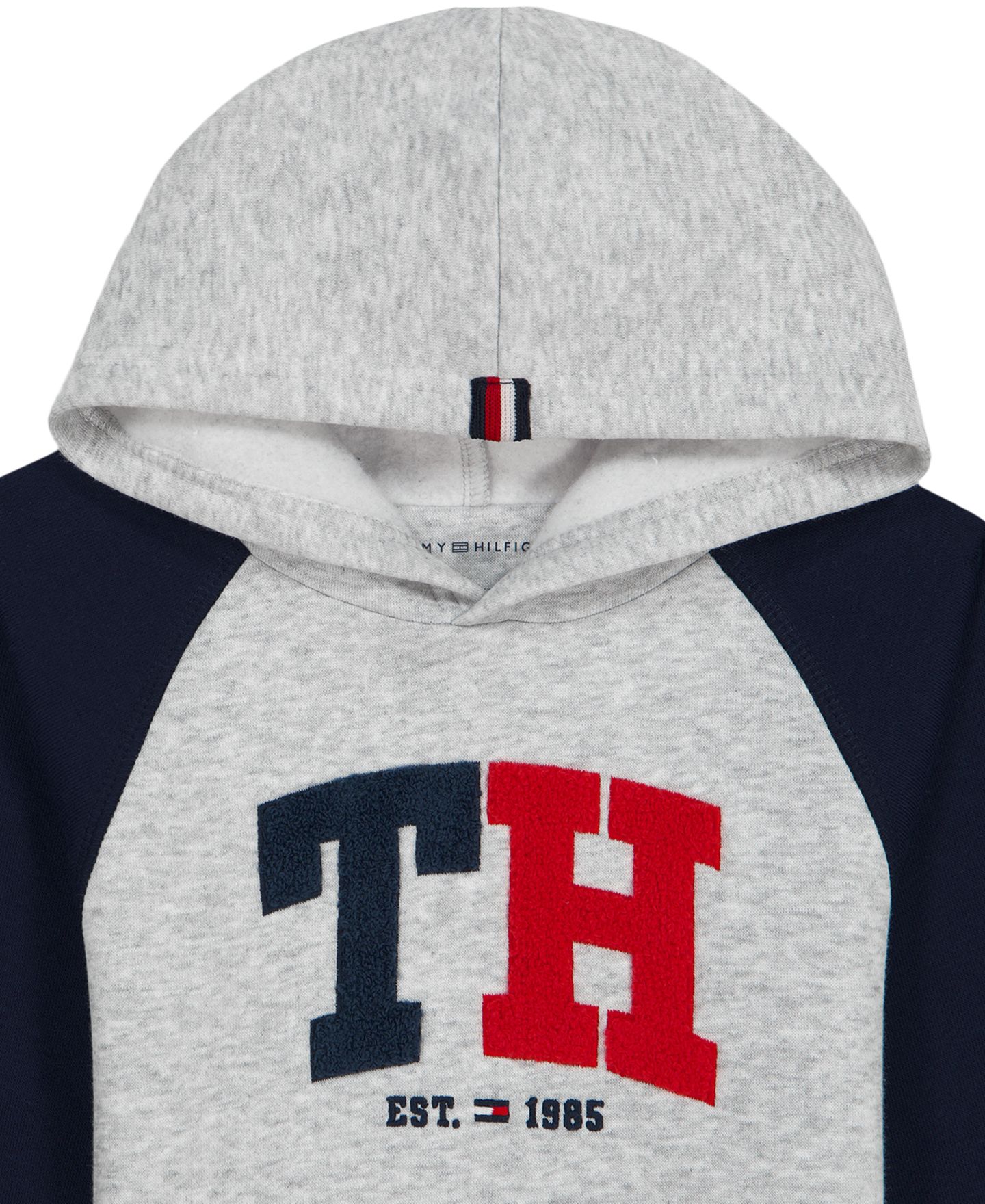 Детский комплект Tommy Hilfiger для мальчиков 2T-5T: флисовое худи и джоггеры, цвет: Серый меланжевый / Тёмно-синий — фото 3