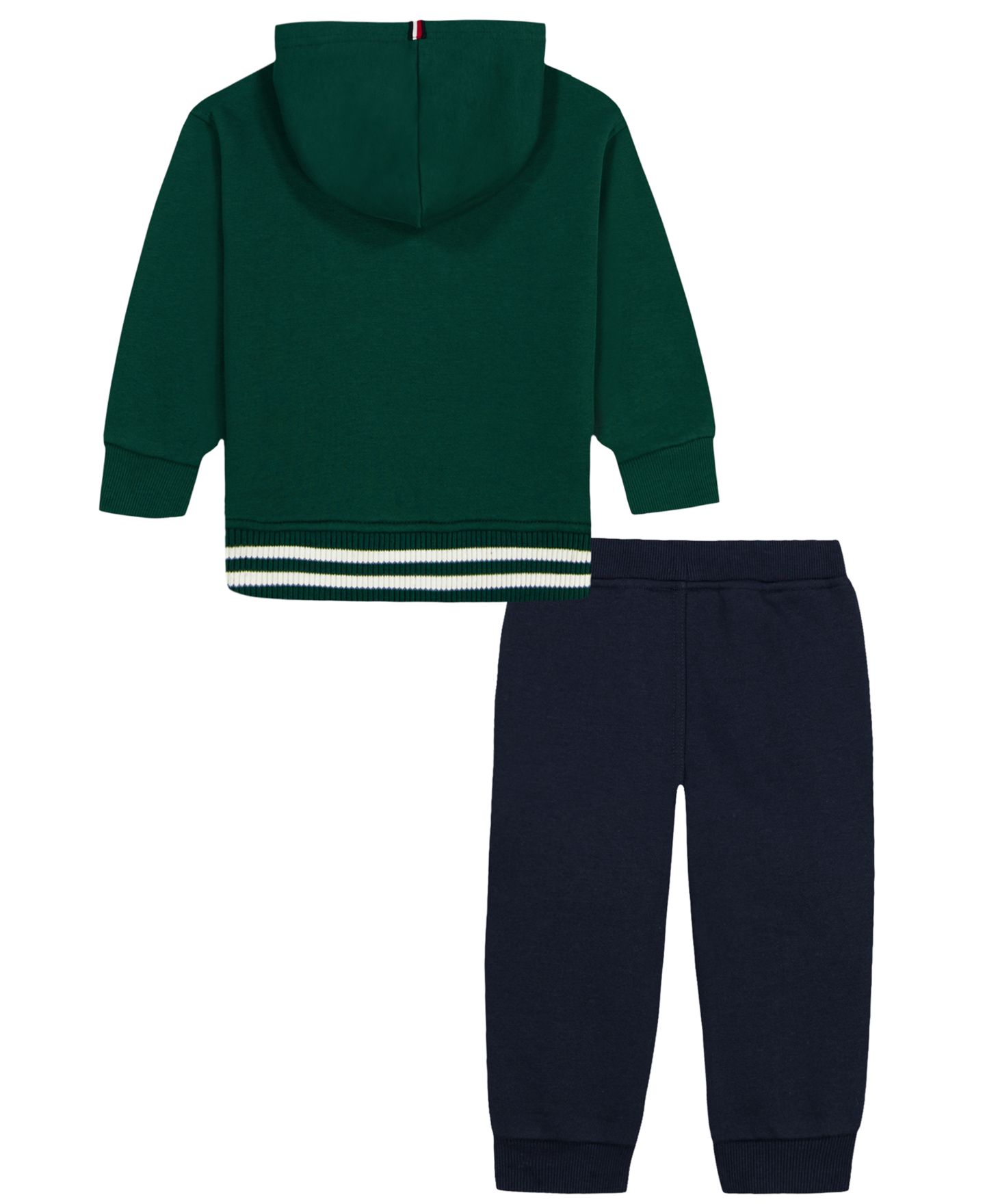 Детский комплект Tommy Hilfiger для мальчиков 2T-5T: худи с длинным рукавом и джоггеры, цвет: Зелёный / Тёмно-синий — фото 2