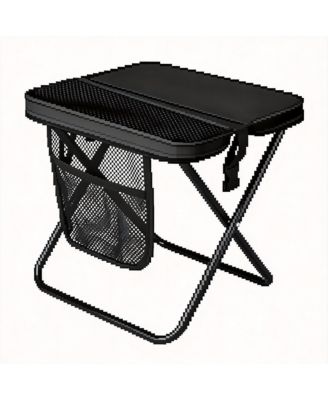 Foldable Stool Portable Seat Storage Pockets Outdoor Camping Fishing