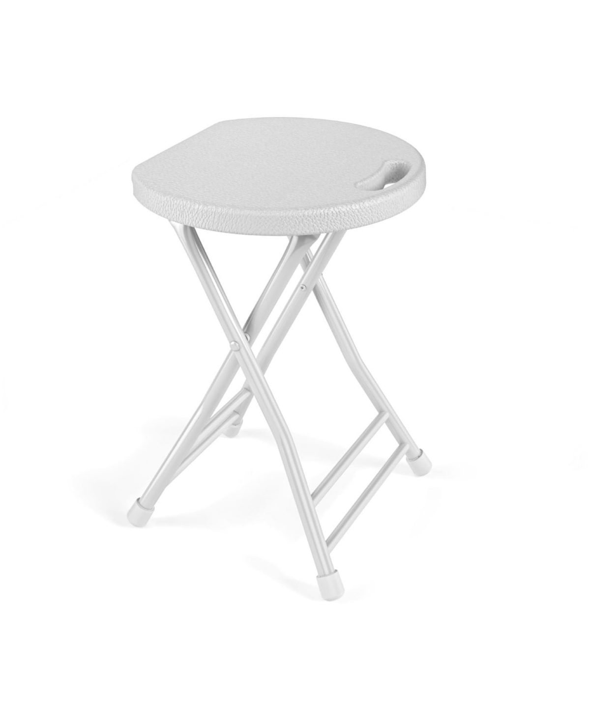 Aofar Folding Stool Portable Steel Frame Camping Chair - White