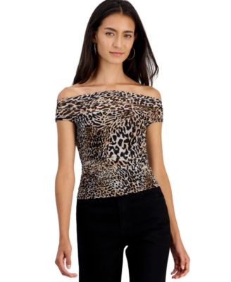 Women's Zuri Leopard-Print Off-the-Shoulder Sleeveless Top