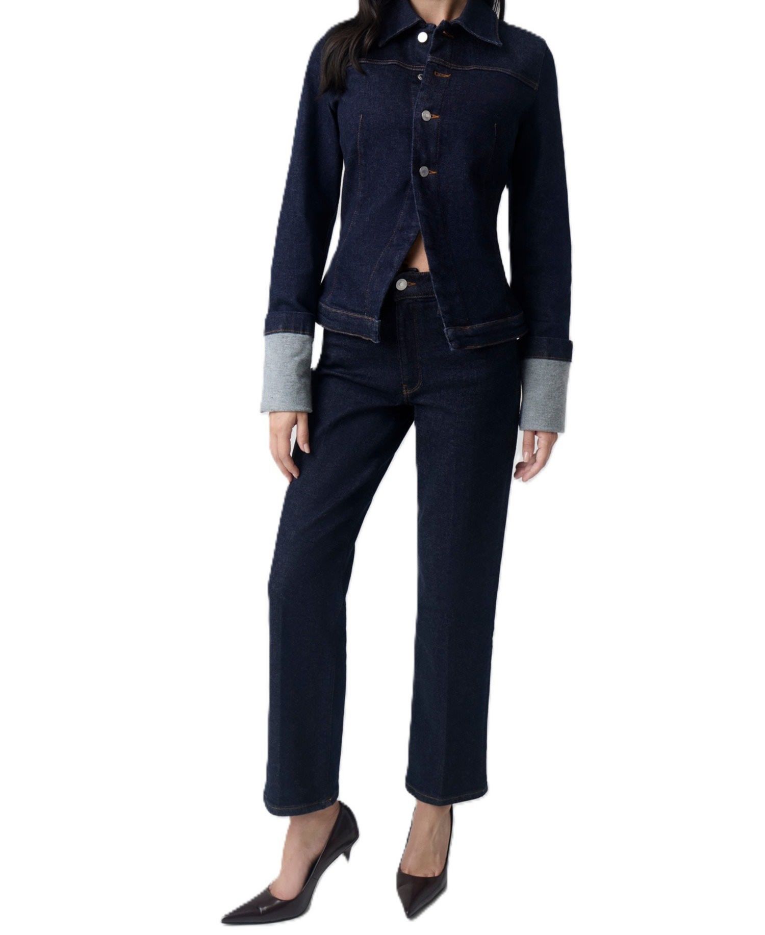 Women's Victoire High-Waisted Straight-Leg Stretch Denim Jeans