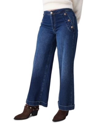 Women's Lizie Mid-Rise Wide-Leg Ankle Jeans