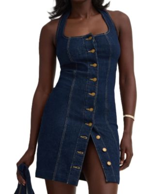 Women's Jocelyn Halter Sleeveless Denim Dress