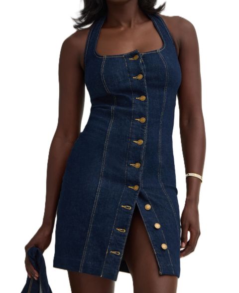 Женское платье GUESS Jocelyn Halter Sleeveless Denim Dress, цвет: Rinse Anniversary